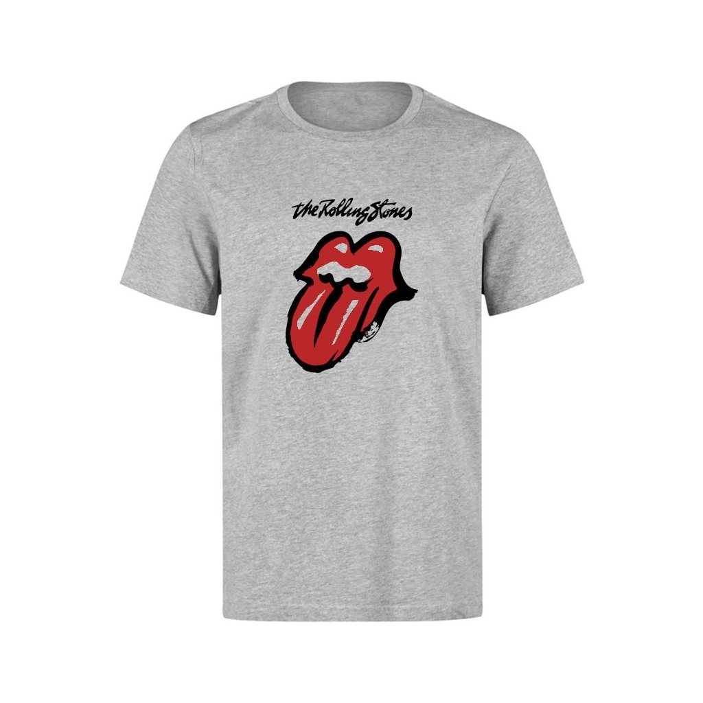 Derritiendo puño Correlación Camiseta Rolling Stones gris con el logo