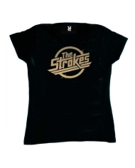 Camiseta mujer The strokes logo dorado