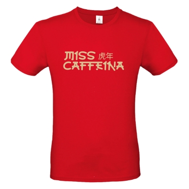 Camiseta roja Miss Caffeina tigre Camiseta roja Miss Caffeina tigre