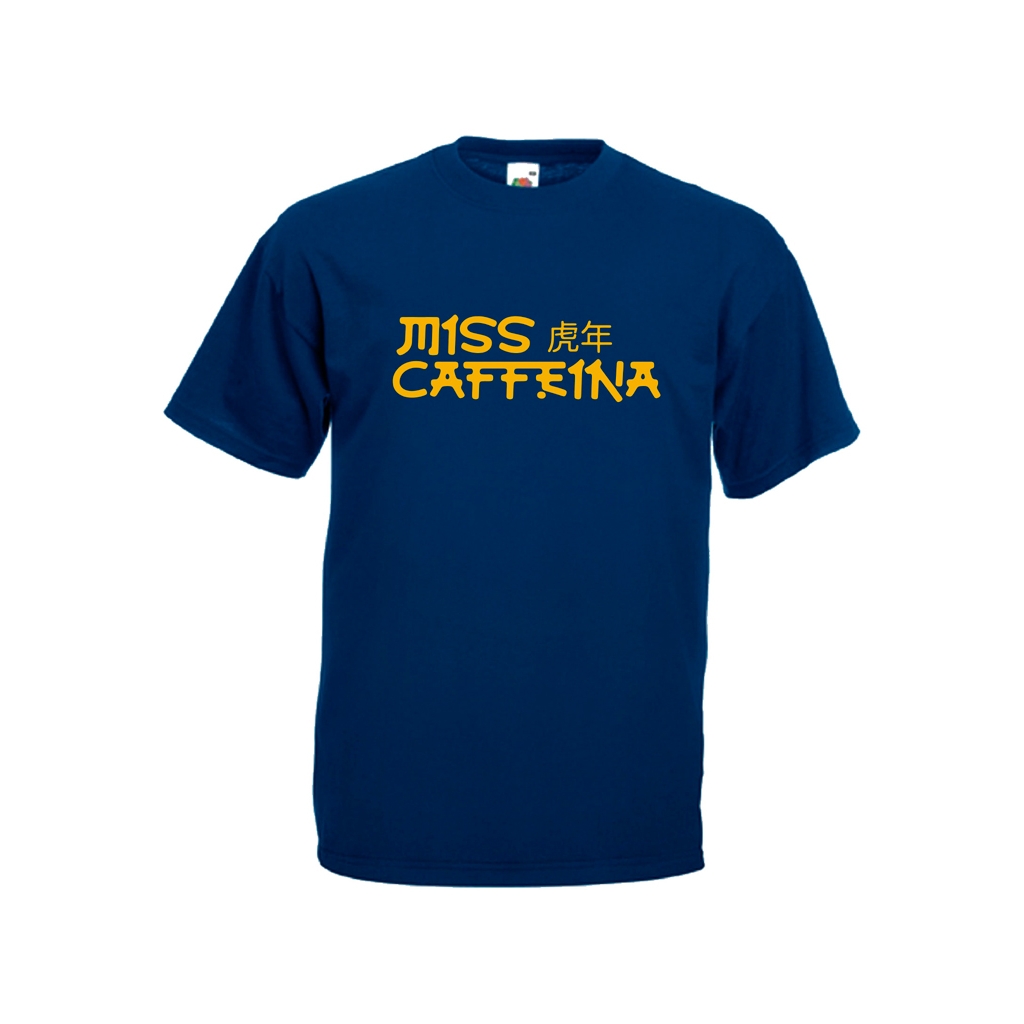 Camiseta azul Miss Caffeina tigre