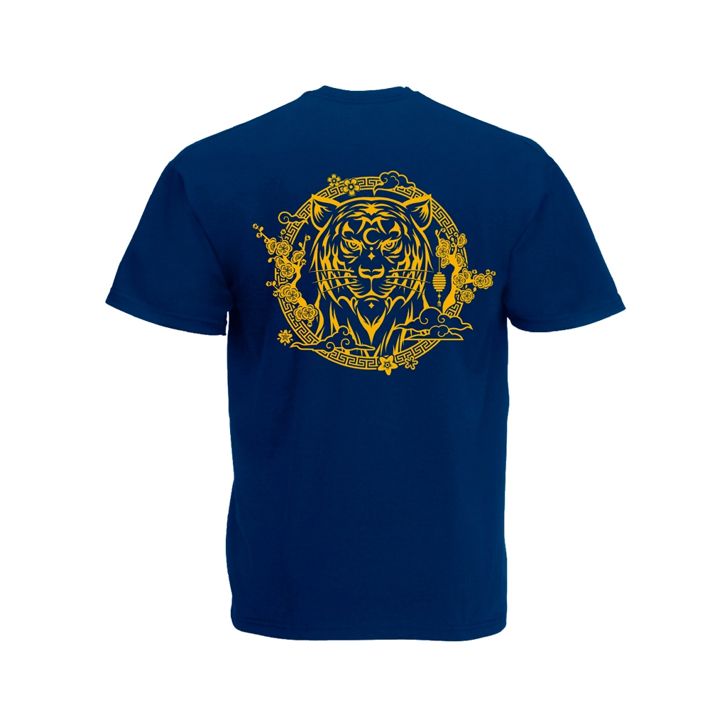 Camiseta azul Miss Caffeina tigre