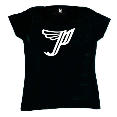 Camiseta mujer Negra Pixies logo blanco