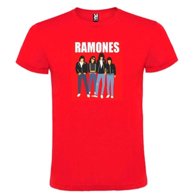Camiseta Ramones Roja dibujo Camiseta Ramones Roja dibujo