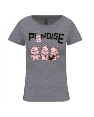 Camiseta Pignoise mujer tres cerditos gris