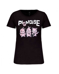 Camiseta Pignoise mujer tres cerditos negra