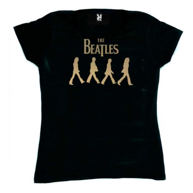 Camiseta mujer The Beatles negra