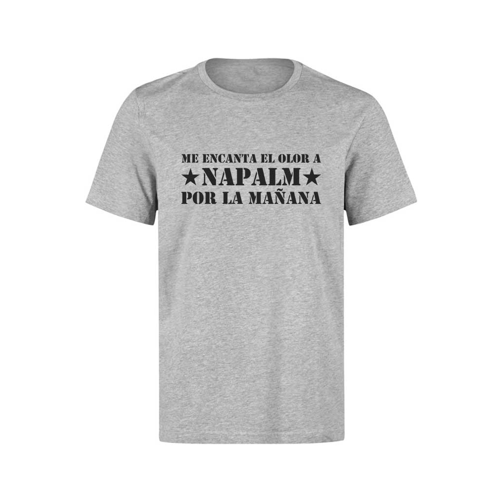Camiseta gris Me encanta el olor Napalm