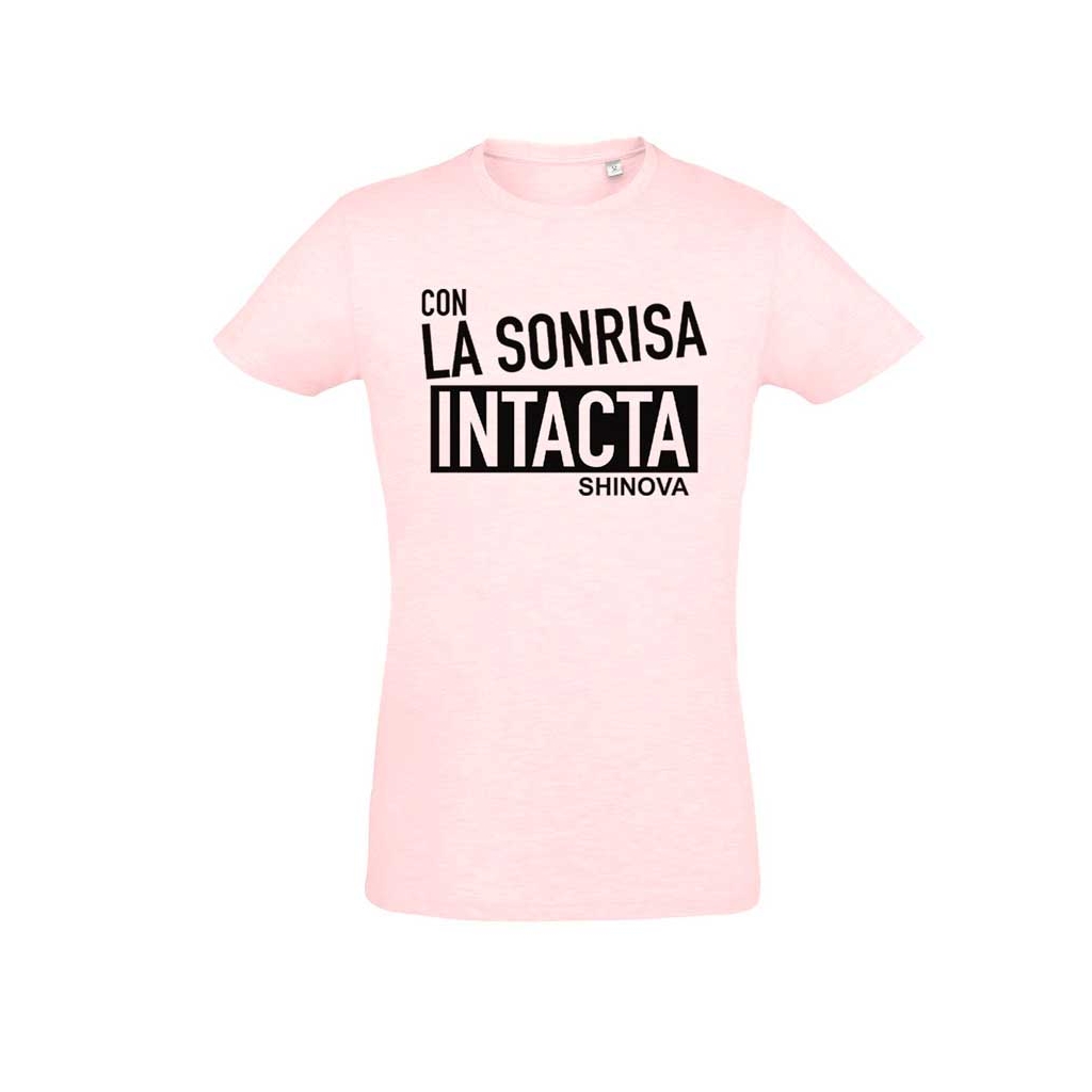 Camiseta rosa Shinova sonrisa intacta