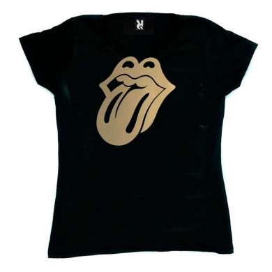 Camiseta mujer Rolling Stones lodo dorado