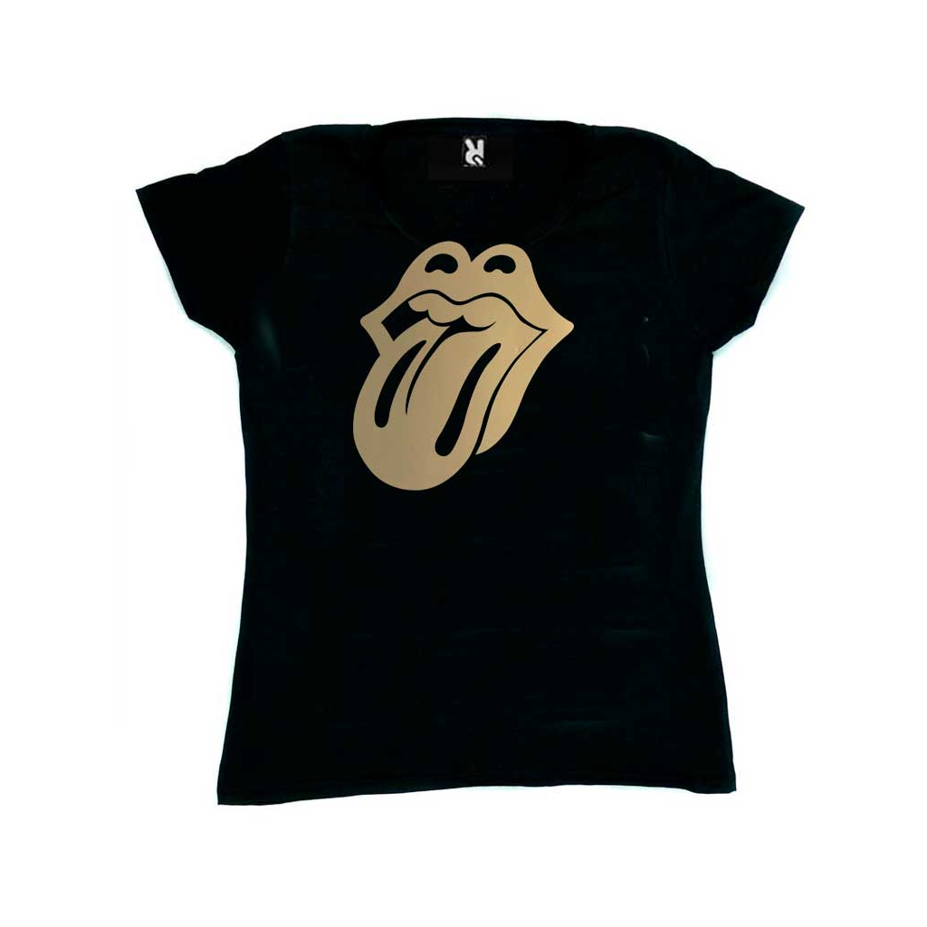 Camiseta mujer Rolling Stones lodo dorado