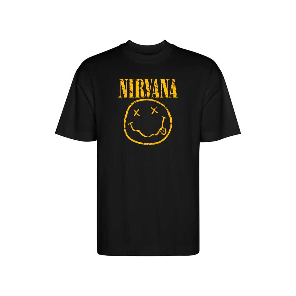 Camiseta negra Nirvana oversize