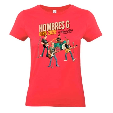 Camiseta roja mujer Hombres G gira 2026