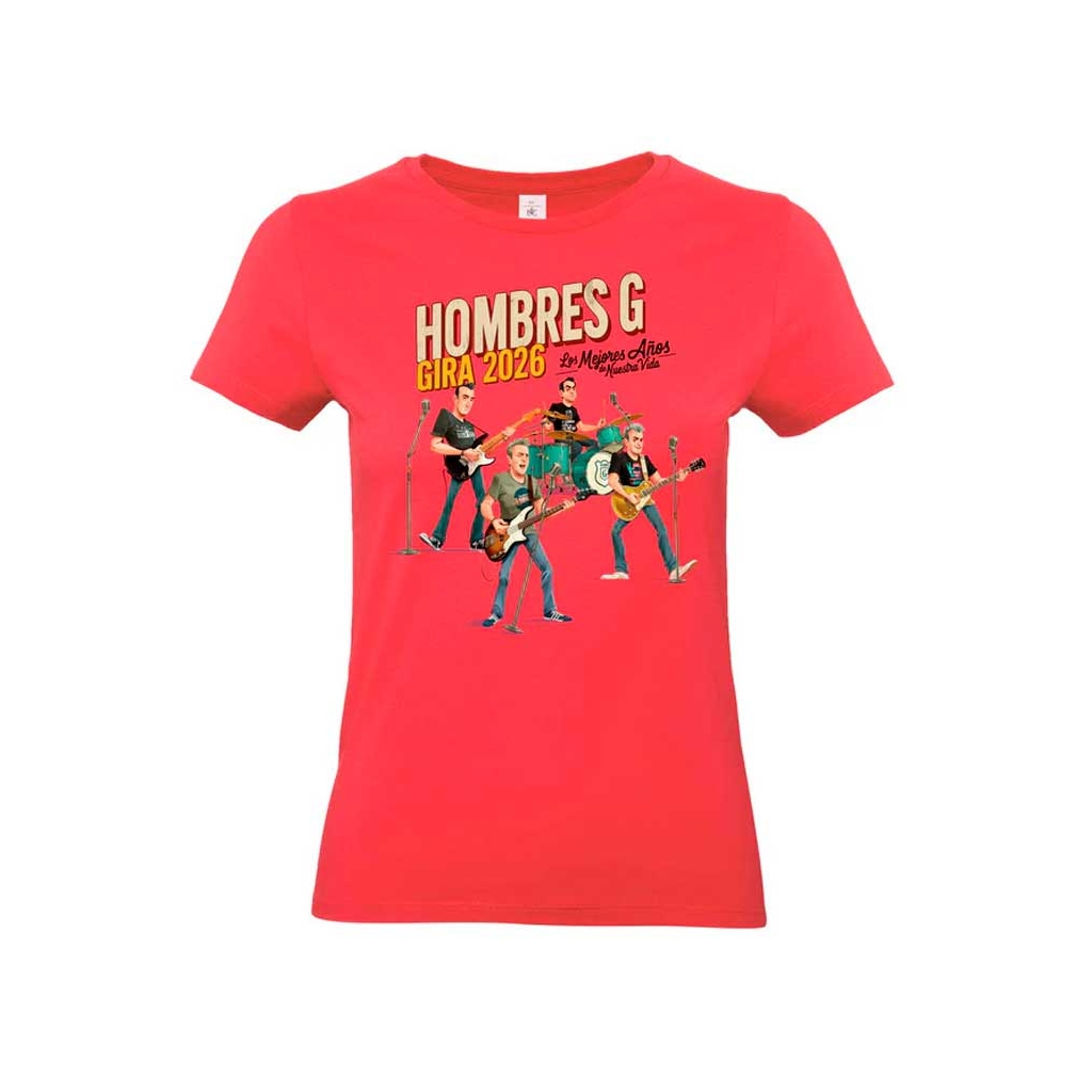 Camiseta roja mujer Hombres G gira 2026