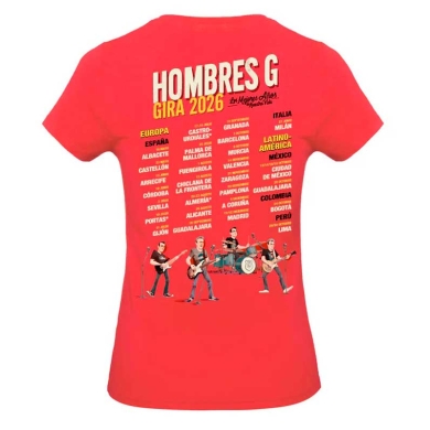 Camiseta roja mujer Hombres G gira 2026