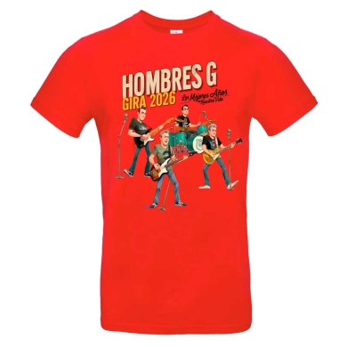 Camiseta roja Hombres G gira 2026