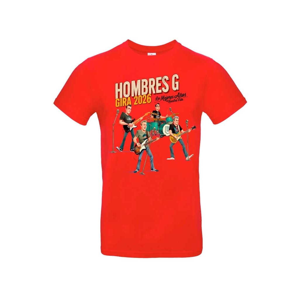 Camiseta roja Hombres G gira 2026