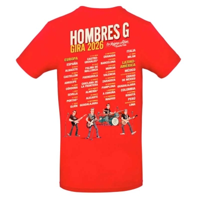 Camiseta roja Hombres G gira 2026