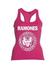 Camiseta mujer Ramones tirante fucsia