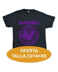Camiseta Ramones Logo Negro/Fucsia